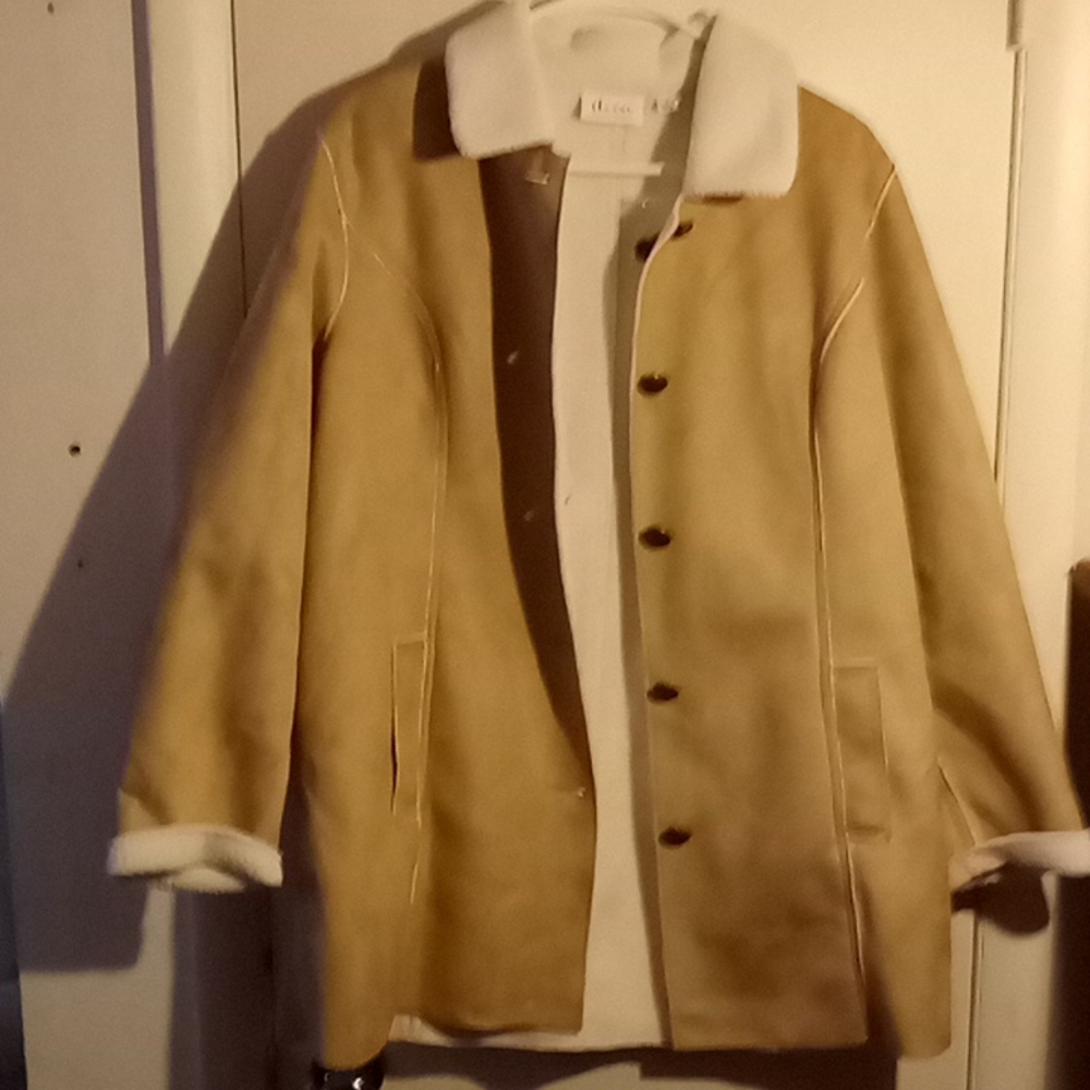 D & company suede jacket with fleece lining